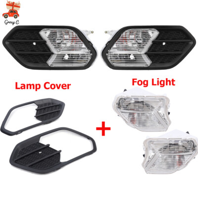 Fog Light Running Lamp Set For Ford Escape Kuga 2017-2019 Left+Right W/Cover
