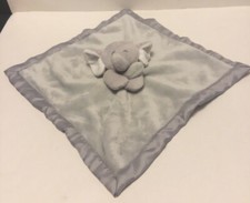 CARTERS Gray Elephant Lovey Security Blanket Matte Satin Trim Soft 2016 EUC