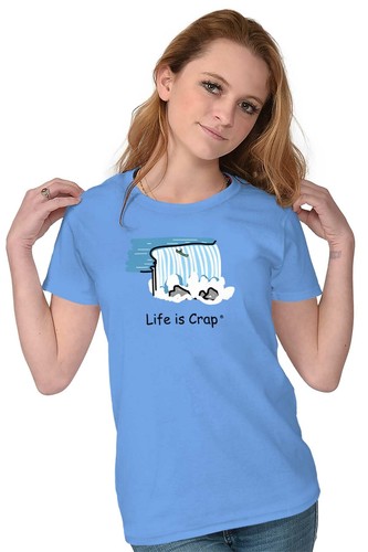 Life Crap Canoe Waterfall Falling Unlucky Womens Top Junior Graphic Tee - 第 3/9 張圖片