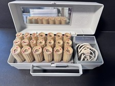 Vintage Lady Sunbeam HC-A Heated Hair Curler Set Case 20 Curlers Clips Tested