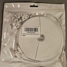 Cat 6 CAT6 Ethernet Cable Cord 50 ft White internet Network Cable High Speed US