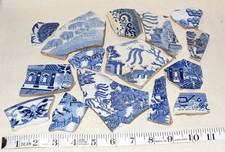 15  Victorian pottery shards,  mosaic , Jewllery,  crafts  etc