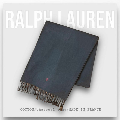 Ralphlauren Scarf Brand Charcoal Grey Men Fashion Accessory