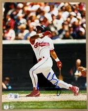 ROOKIE Manny Ramirez Autographed 8X10 photo Clevland Indians BECKETT COA