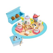 8th Wonder Bluey Toys Wooden Tea Party Set, 18-Piece Durable Toy with Tea Set