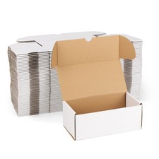 White Shipping Boxes 8x4x3 Corrugated Cardboard Mailer Set of 50