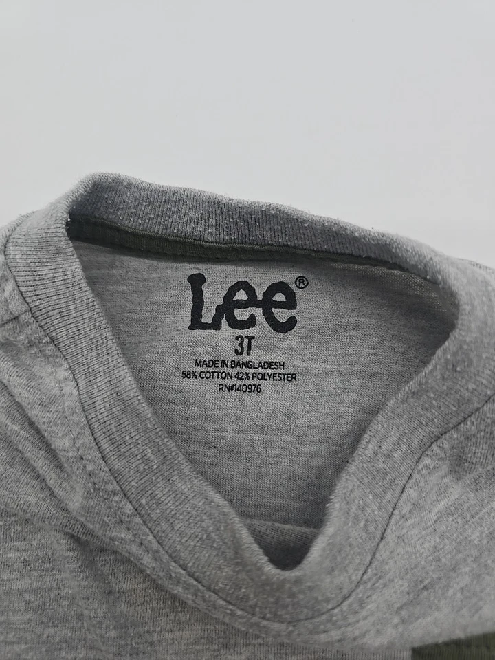 Lee T-Shirt Youth Boy Size 3T Gray Pocket Tee Solid ..#35704 - Image 3 of 4