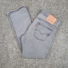 Levis Premium 501 Jeans Mens 30x30 Gray Original Fit Straight Button Denim Pants