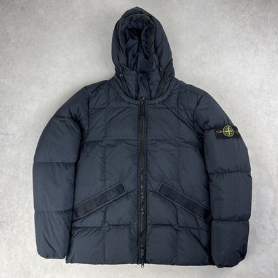 Stone Island Crinkle Reps Down Puffer Jacket Large Coat Navy 5286