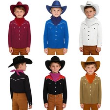 Kids Western Outfit Cowgirl 3 Piece Set Hippie Cowboy Costume Cosplay Party