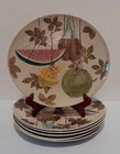 Set of 6 Vintage Red Wing Pottery Tampico 10 3/4" Dinner Plates Hand Painted MCM
