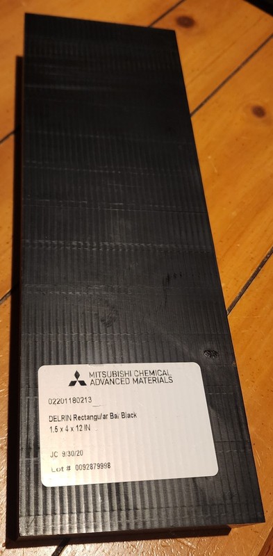 DELRIN (ACETAL) BLACK SHEET STOCK 1.5" X 4" X 12" Mitsubishi Chemical Material