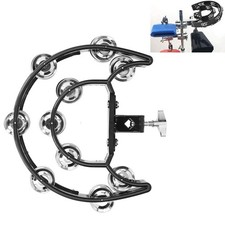 Hi Hat Tambourine Half Moon Mounted Double Row Bells with Mounting Eye Bolt T...