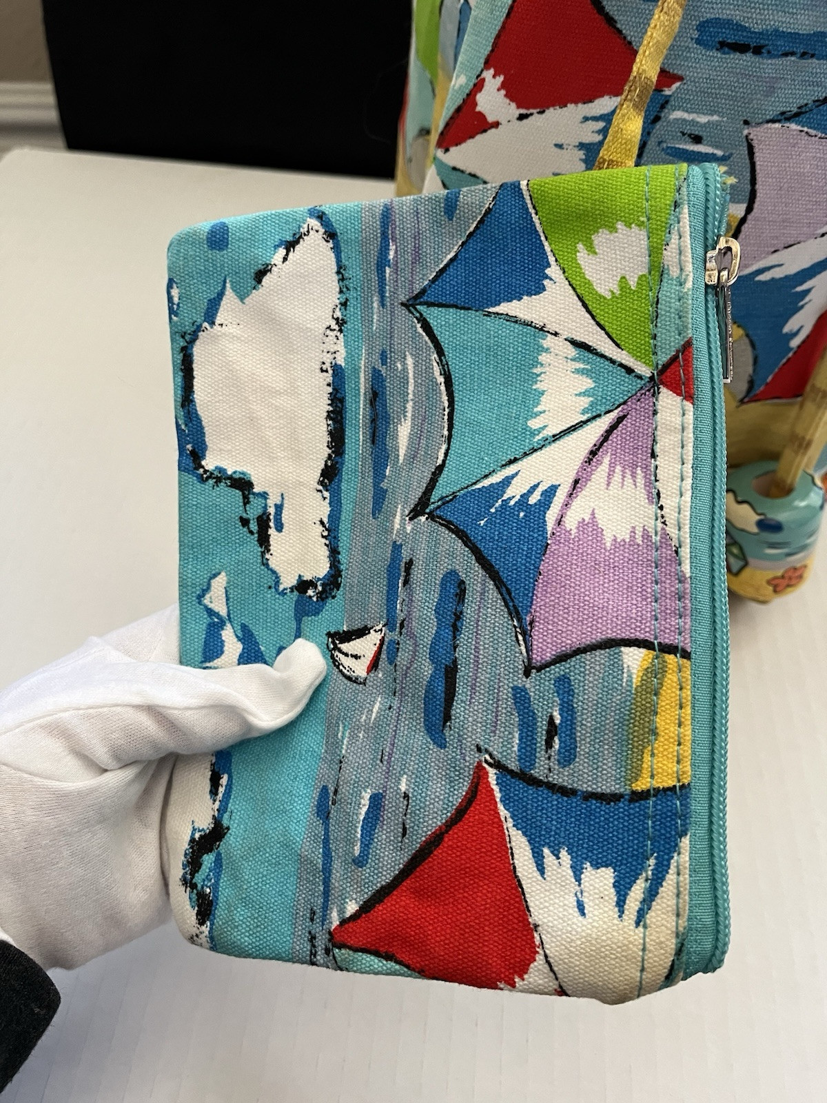 Anne Ormsby Canvas Beach Berrel Drawstring Bag At… - image 10