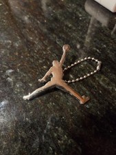 Nike Air Jordan Silver Tone Metal Jumpman Shoe Hang Tag Keychain Pendant