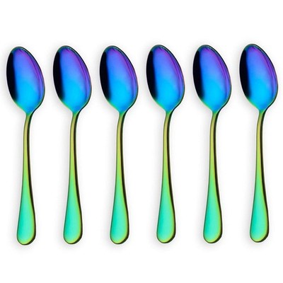 color Teelöffel Kaffeelöffel Kuchenlöffel Edelstahl 6er Set 2711