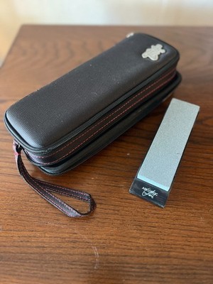 Knife Sharpening Stone + Black Nylon Case (Arcoroc by Chris Adams)