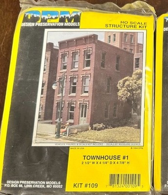 Design Preservation Models HO Scale Townhouse Kit #109 