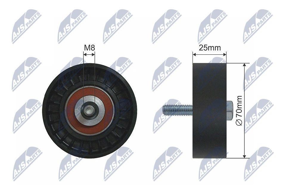 NTY Tensioner Idler Pulley V-Belt Guide Pulley RNK-FT-007 for Citroën Fiat