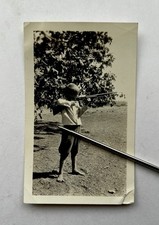 Vintage 1930s Little Blond Hair Boy Shoots Rifle Gun Original Photo