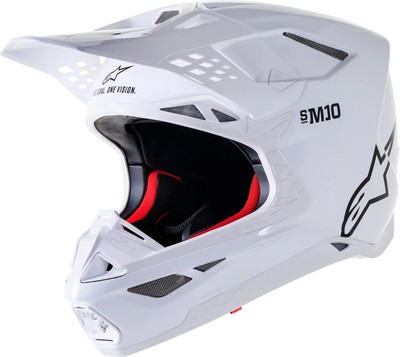 Supertech Helm M10 Solid MX ALPINESTARS Weiß