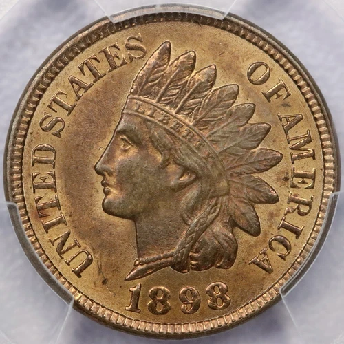 1898 1c Indian Head Cent - PCGS MS 64 RB