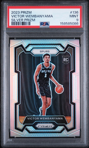 PSA 9 2023 Panini Prizm Victor Wembanyama Silver Rookie RC #136