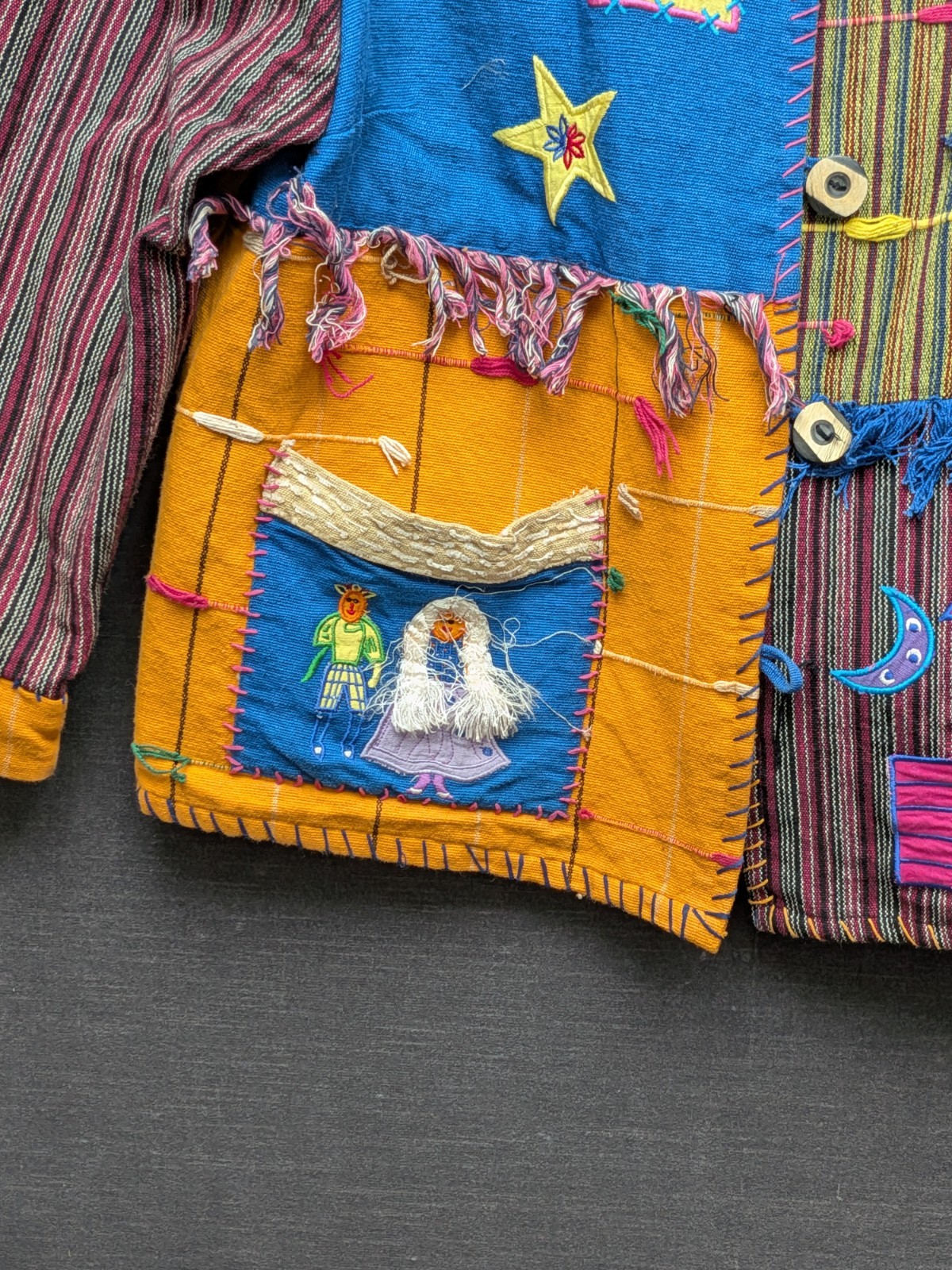 Indigo Moon Blazer Jacket Button Front Artsy Ecle… - image 5