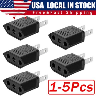 New EU Euro Europe to US USA Power Jack Wall Plug Converter Travel Adapter Us