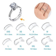 Ring Adjuster Silicone Clear 8 Sizes Resizer Fit Loose Rings Jewelry