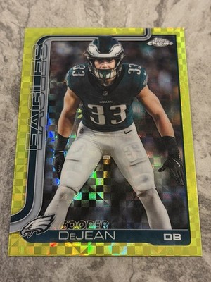 2025 Topps Chrome Football Cooper Dejean Lime Green #252 Eagles Sp