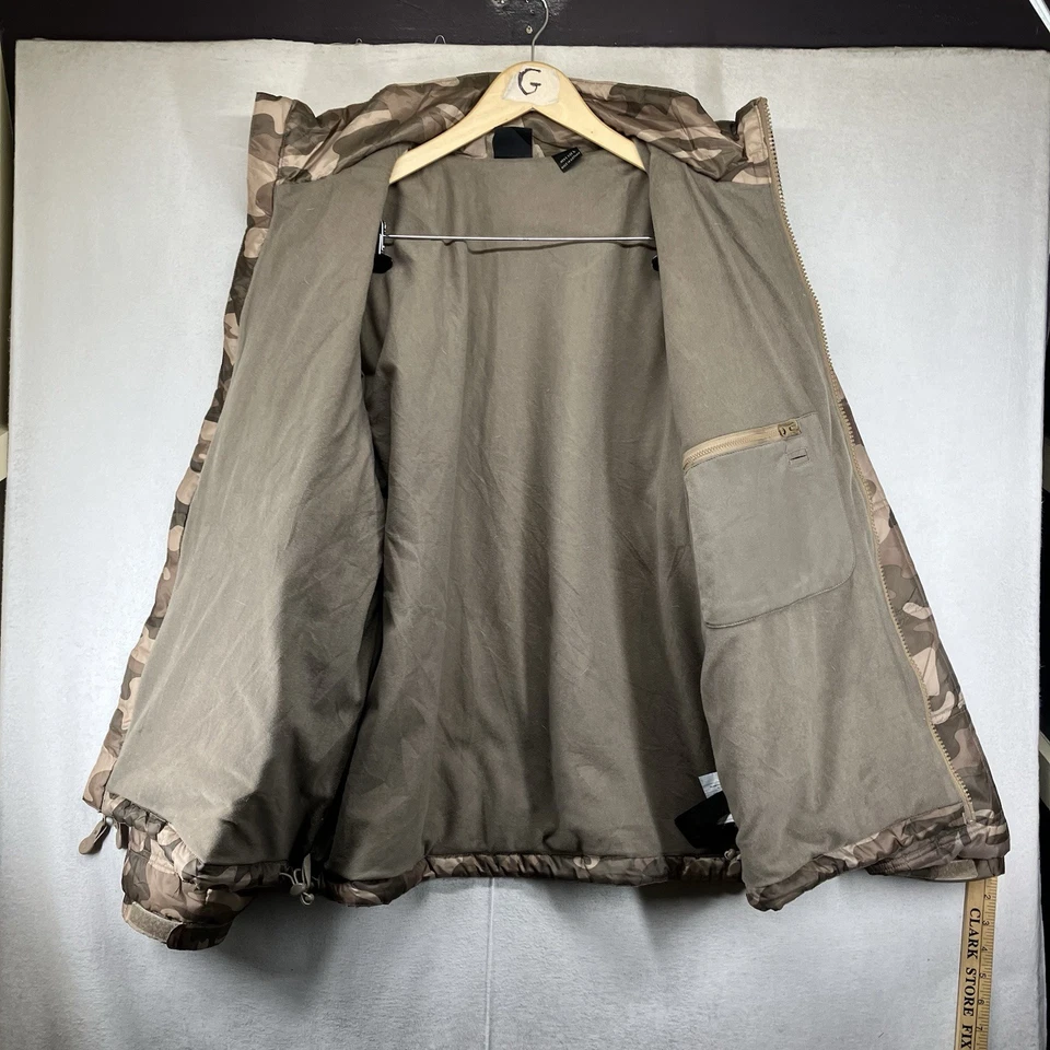 Chaqueta acolchada camuflada grande para hombre forro acolchado de caza bolsillos con cremallera pelirroja Foto 3 de 4