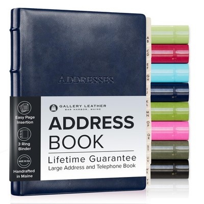 Camden Violet Desk Address Book Premium Leather Organizer 480 Records Lifetim...