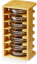 SpaceAid Bamboo Tumbler Lid Organizer for Medium, (light brown) 