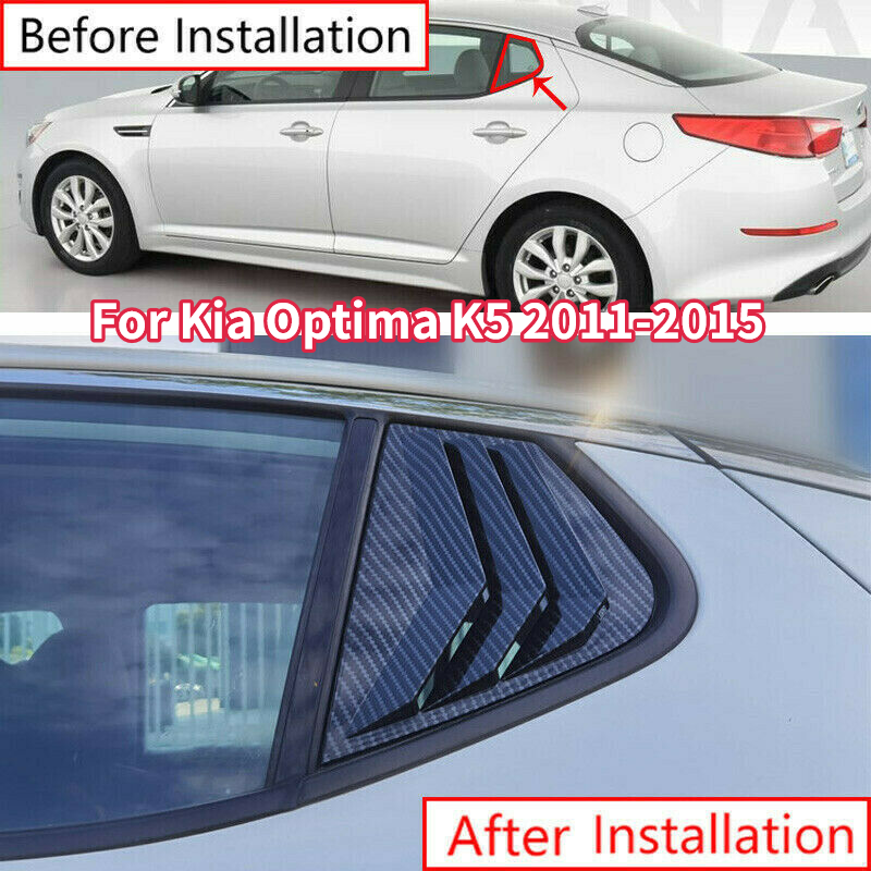MUXEE Carbon Fiber Rear View Mirror Covers For Kia Optima/K5 2011-2015 – Stick-On ABS Covers, No Drilling Required