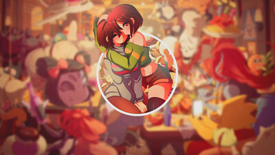 Anime girls undertale frisk chara red Play Gaming Mat Desk