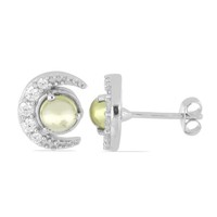 Edle 1,10 Carat Peridot Mondohrstecker 925 Silber MaigrüNer Edelstein Olivin