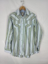 Vtg Express Rider Western Shirt Pearl Snap Aztec Pattern Large Vintage Cowboy