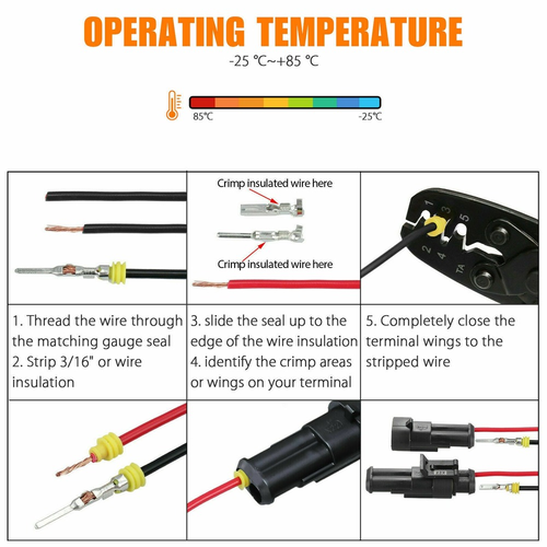 708x Kit Spina Connettori Super Guarnizione Cavo Elettrico Impermeabile Auto 1-6PIN - Foto 5 di 24