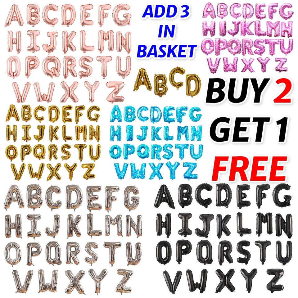 PANNU DESIGN 16'' Alphabet Letters Foil Balloons Air Hanging Self Inflating Party Decor Balon