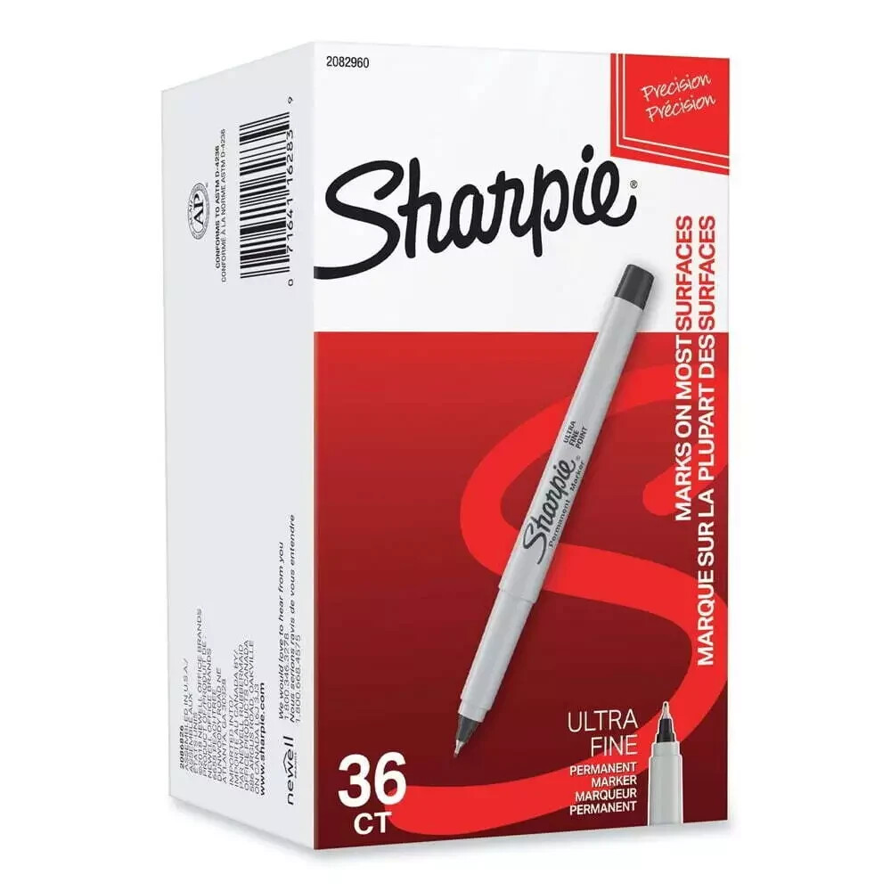 36 pack SHARPIE 2082960 Ultra Fine Precision Permanent Markers Black