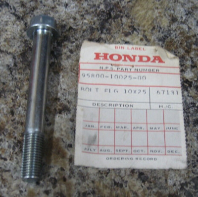 HONDA Genuine Parts FLANGE BOLT (10x25) 95800-10025-00 OEM NOS