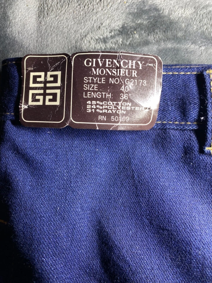 Pantalones de mezclilla vintage Givenchy Monsieur para hombre etiqueta original años 80 nunca usados geniales Foto 4 de 4