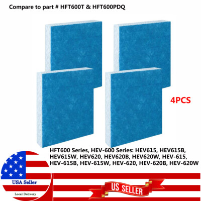 4Pcs For Honeywell HFT600 HEV615 HEV620 Humidifier Wicking Filters Type T Blue