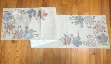 Fall/Autumn Embroidery and Applique Leaves Table Runner 72" x 14"