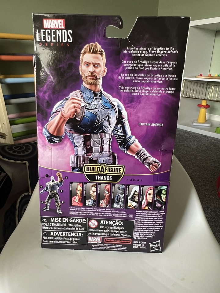 Figurine Marvel Legends Captain America Infinity War - Avec Pièce Thanos BAF, Neuve