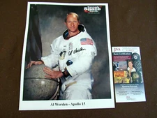AL WORDEN NASA APOLLO 15 ASTRONAUT SIGNED AUTO KSC 8 X 10 LITHO PHOTO JSA BEAUTY
