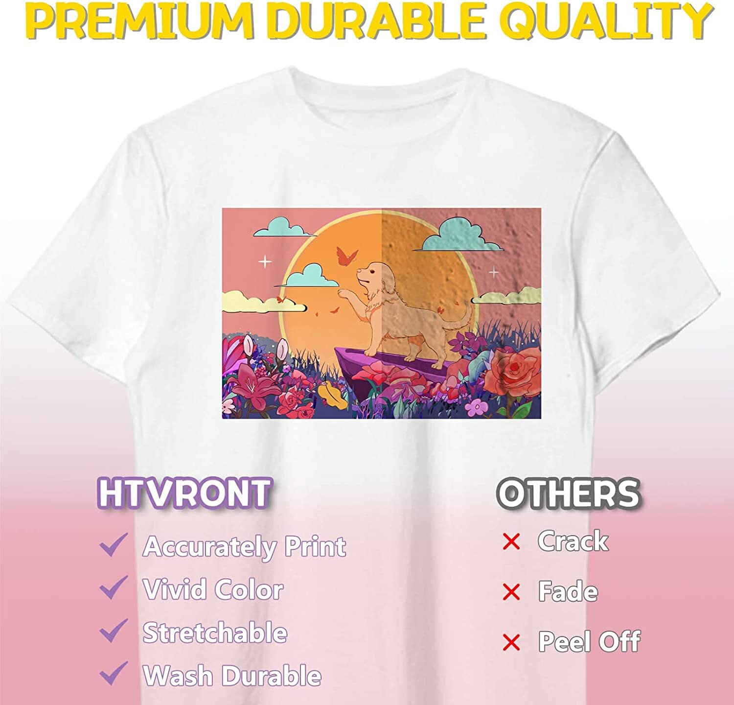 Heat Transfer Paper for Light T Shirts 8.5x11" 30Pack Iron on Transfer