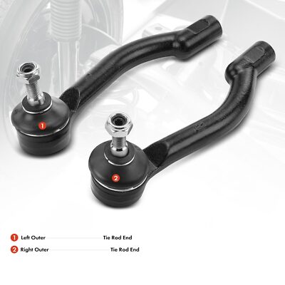 2 Front Outer Steering Tie Rod End for Nissan Rogue 2008-2013 L4