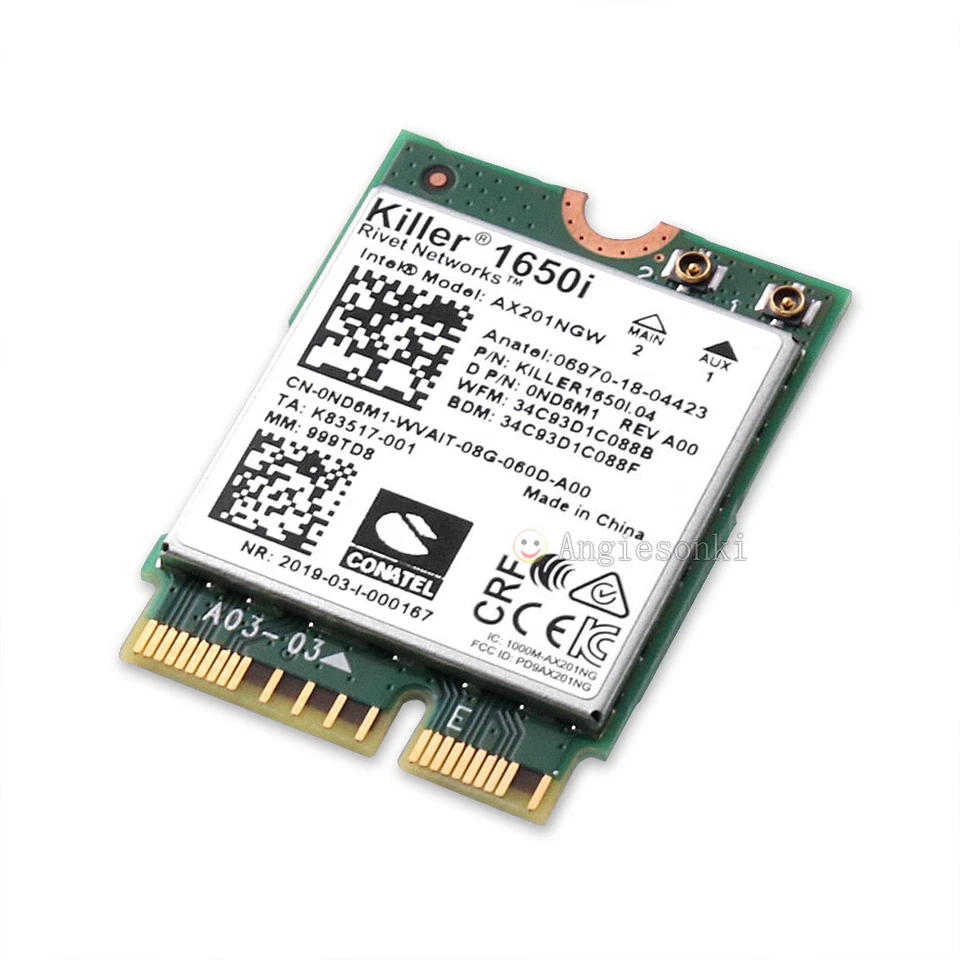 Killer AX1650i WLAN WIFI 6 Bluetooth 5.0 Mini PCI Module Intel Network Card - Image 3 of 4